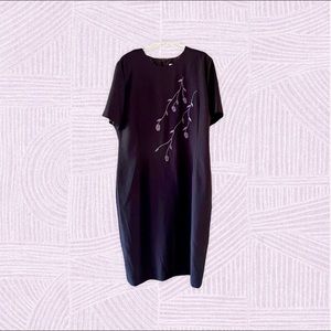 Black dress with lavender flowers size 19/20